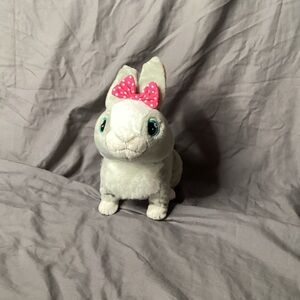 Plush Bunny Toy with Pink Bow